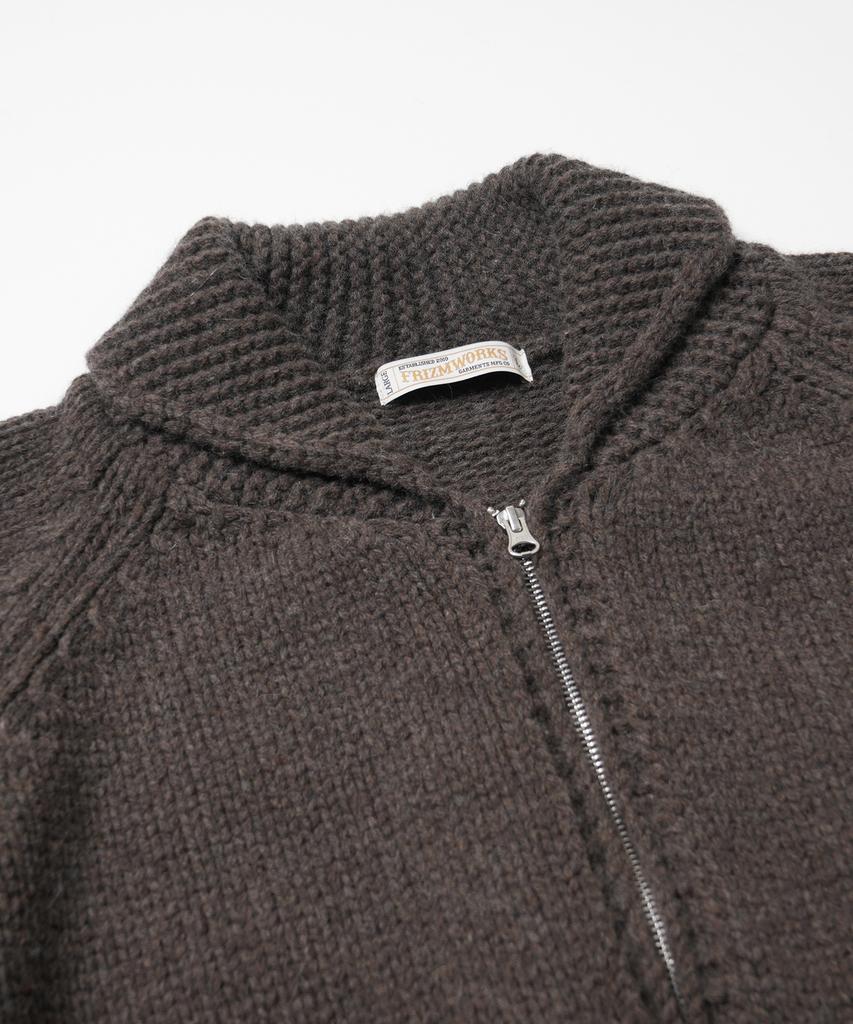 Frizmworks Heavy Cowichan Zip Up Cardigan _ Sephia