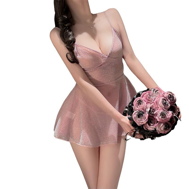 Sexy Lingerie Sexy Sweet Deep V Female, Backless Suspender Dress Nightclub Dancer Flirting Free
