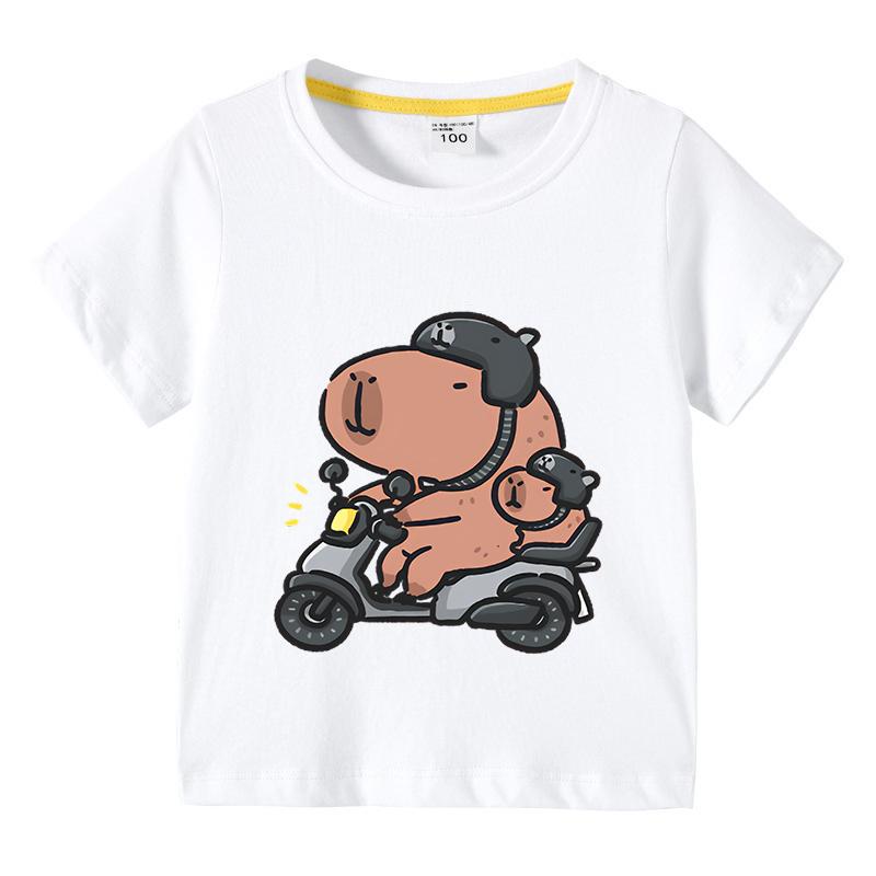 Capybara Kids Tshirt Children animal Tees Cartoons Clothes Kid Girl Boy Cute Capybaras Lovely T Shirt Baby Casual Top Clothes