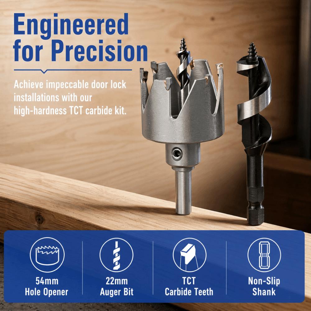 High Torsional Force Shank Ball Deadbolt Hole Saw Cemented Carbide Hole Saw For Metal Door