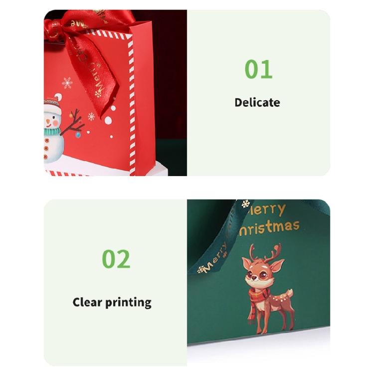 Set of 12 Christmas Holiday Gift Bags Paper Carriers for Christmas Party Favor Festival Christmas Paper Bags With Handle