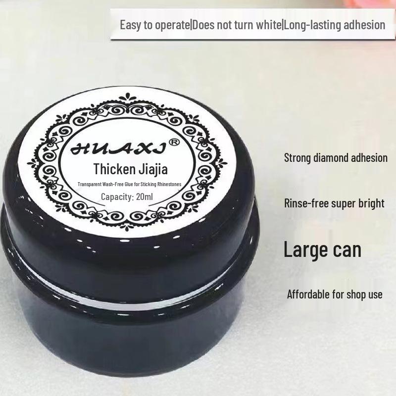 

Flower Joy 10ml Thick Clear No-Rinse Rhinestone Nail Art Glue - Strong, Non-Whitening Formula for Salons