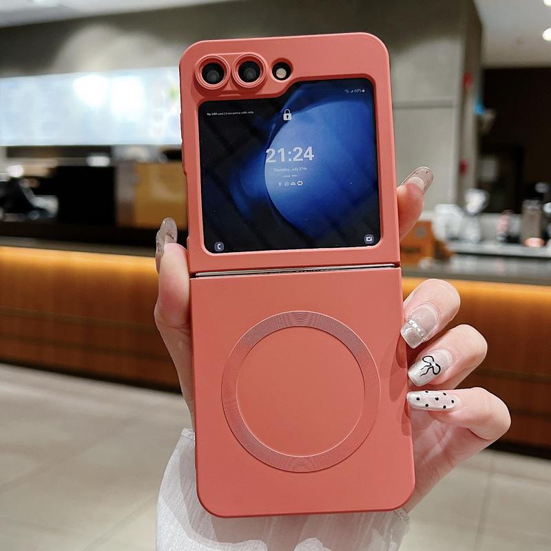 Liquid Silicone Magnetic Matte Phone Case for Samsung Galaxy Z Flip 6 5 4 3 for Magsafe Folding Tpu Soft Shockproof Protection Cover