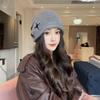 Casual Star Pattern Knitted Woolen Hat Thickened Windproof Drawstring Beanie Cap Keep Warm Cold-proof Cover Head Cap Outdoor