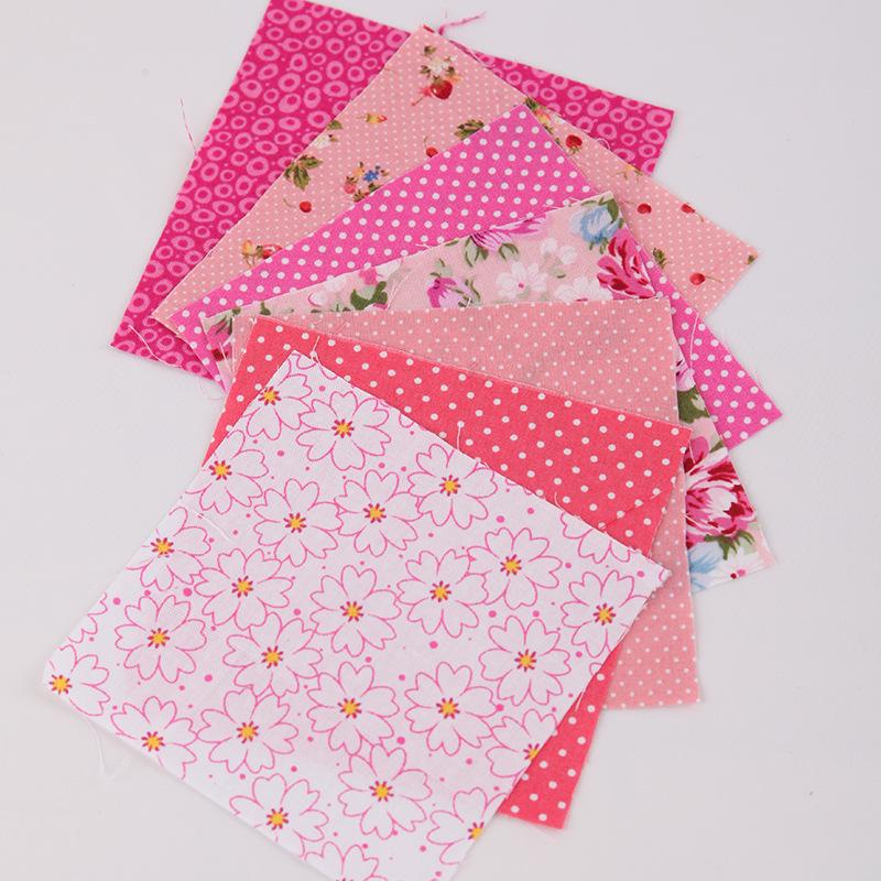 Handmade Cotton Patchwork Fabric Set, 10x10cm, Random Patterns