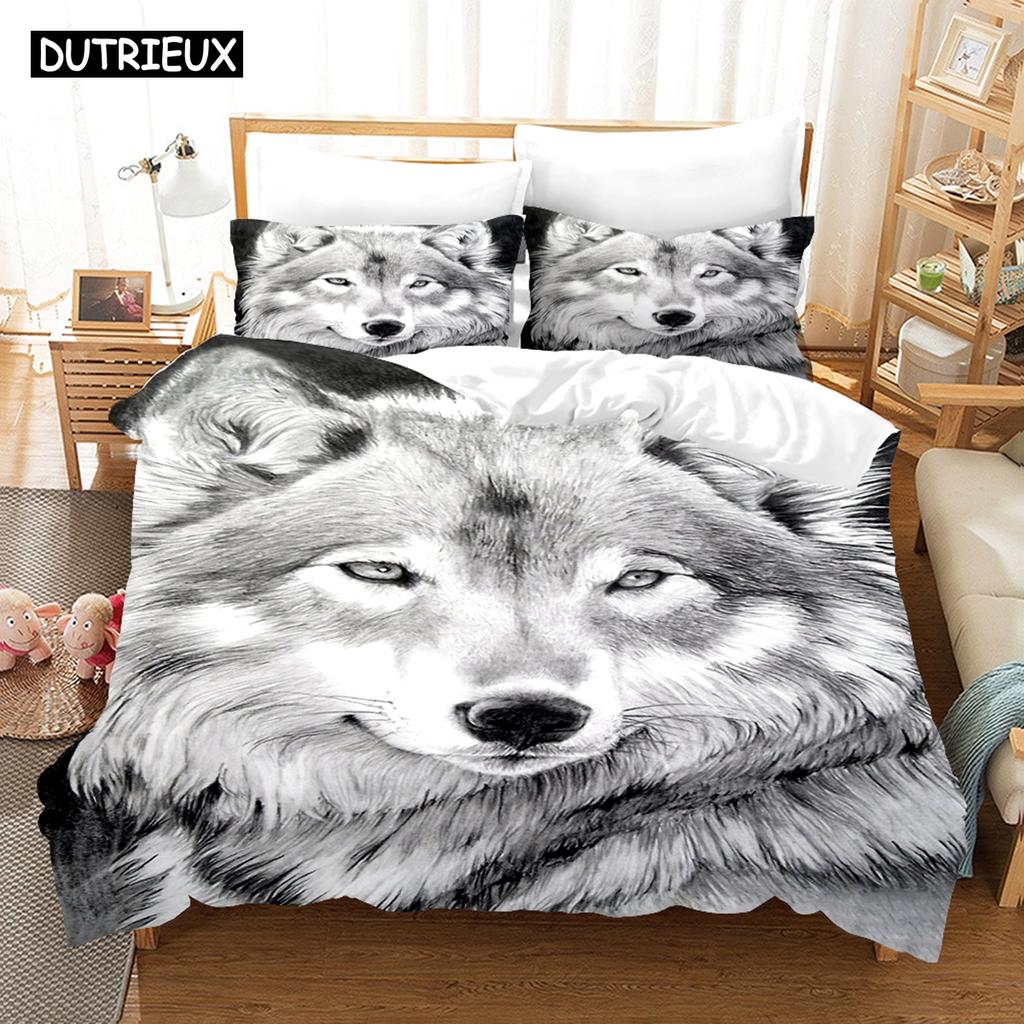Wolf Cute Animal Bedding Set 3d Printing Kids Adult Luxury Gift Duvet Cover Comfortable Home Textiles Single Full King Size