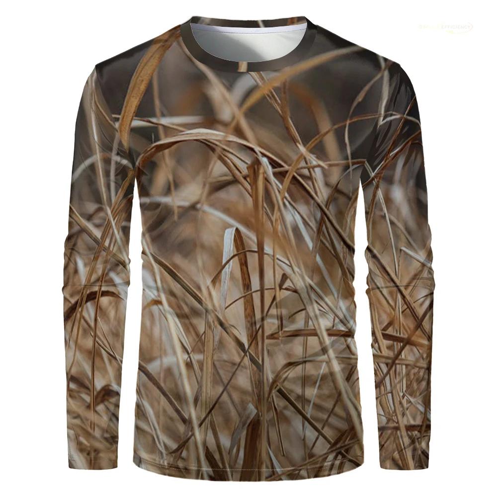 Langarm-T-Shirt mit Ast-Camouflage-Print, Ideal für Outdoor & Freizeit