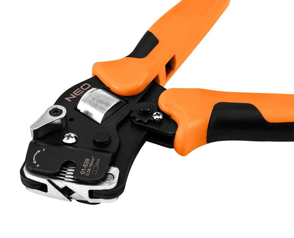 Crimping pliers for CRV end sleeves 230mm, self-adjusting 0.08-16 mm2, AWG 26-5