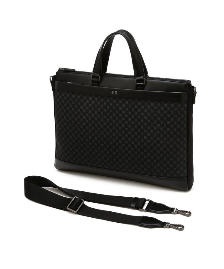 Daks Men'S Accessories Black Dd Logo Leather Briefcase_Dbba6E595Bk