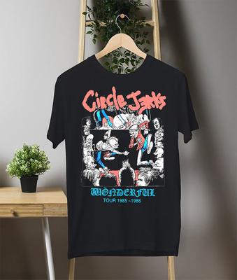Circle Jerks Tour Black T-Shirt Cotton Full Size Unisex S-5XL  1side Unisex T-Shirt