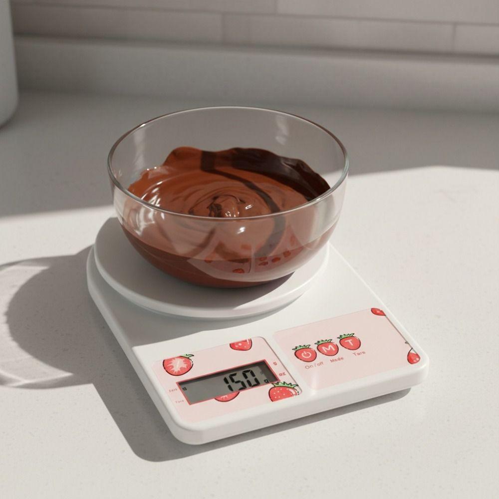 High Precision Strawberry Electronic Kitchen Scale Battery-powered Baking Scale Recipe