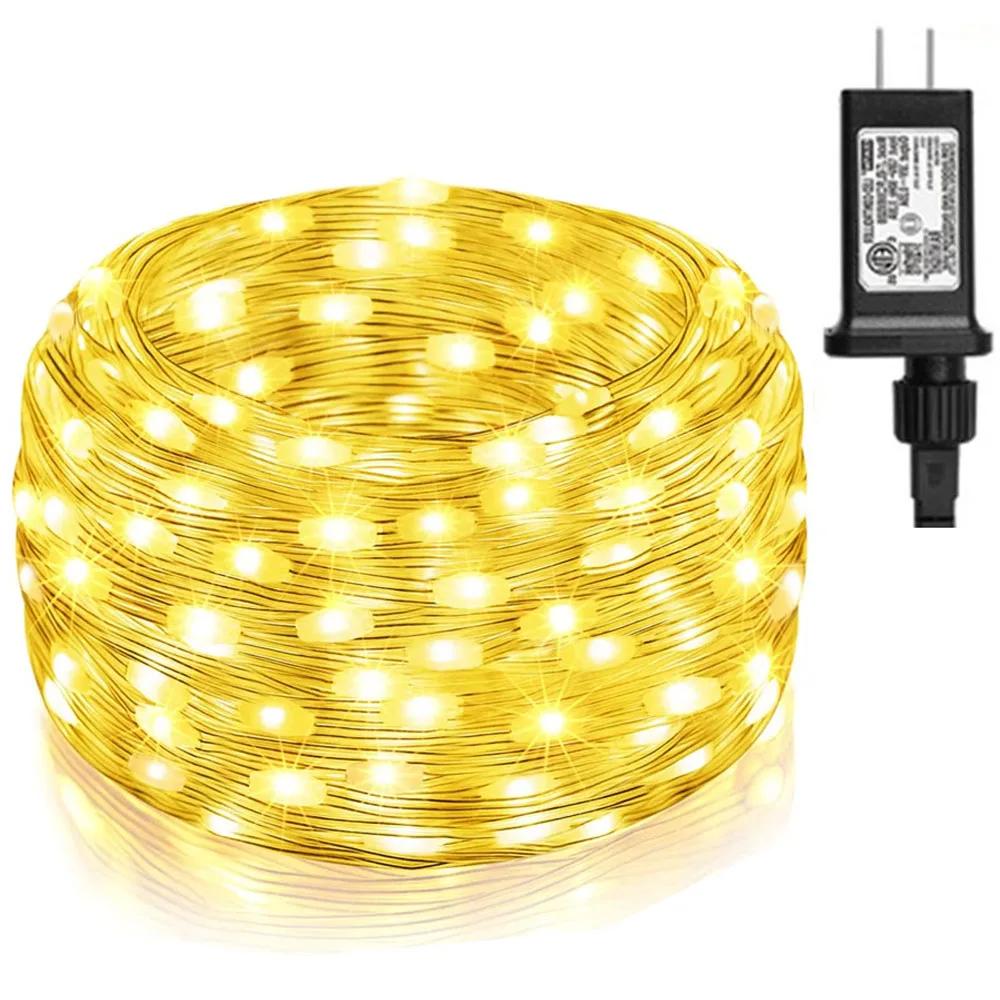 Extra Long 100M PVC Christmas String Light Outdoor Fairy String Light Waterproof Twinkle Fairy Light for Tree Holiday Decor