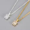 Mini Guitar Square Diamond Clavicle Chain Geometric Light Luxury Versatile Necklace Women Fashion Elegant Pendant Jewelry