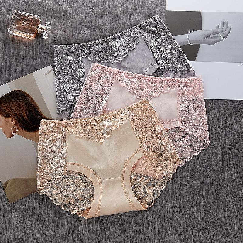 Mutandine con fiori di pizzo cavo Lingerie sexy senza cuciture da donna Slip con rialzo per fianchi taglie forti Mutandine sanitarie traspiranti Biancheria intima per dormire