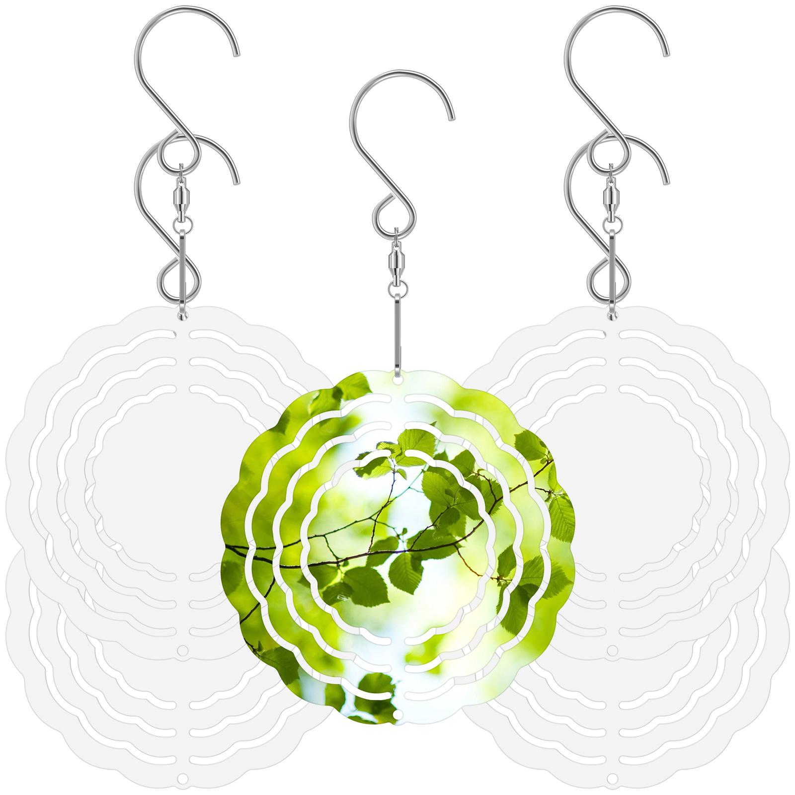 

5 шт. Заготовки для сублимационных ветряных вертушек 3/4 дюйма Алюминиевая подвесная ветряная вертушка Двусторонняя уличная скульптура DIY украшение для окна