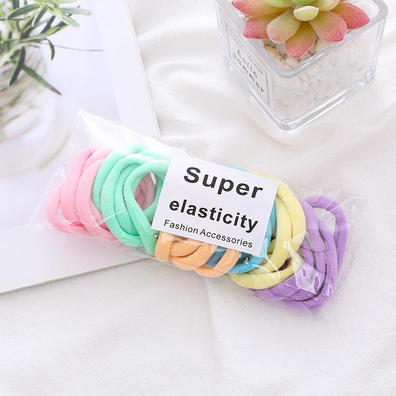 48Pcs 4CM Large Elastic Hair Bands Girls Colorful Nylon Headband For Children Ponytail Holder Scrunchie Women Hair Accessories