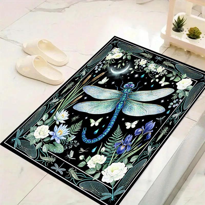 Butterfly Chicken Vintage Art Carpet Rug for Living Room Bedroom Home Sofa Decoration, Kids Play Non-slip Floor Mat