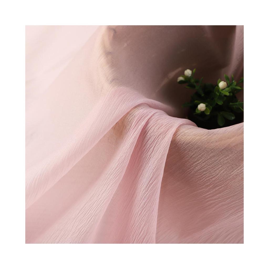20D Silk Crepe Organza Fabric for Women's Dresses, Shirts & Sun Protection Clothing with Pleated Texture
