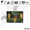 2D Lush Green Waterfall with Stone Wall Background for Photoshoot