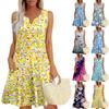 Womens Summer Dresses Loose V Neck Sleeveless Sundresses Dress With Pockets