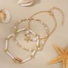 Jewelry European and American hot-selling multi-layer women's anklet set starfish shell shape foot decoration vacation beach foot decoration