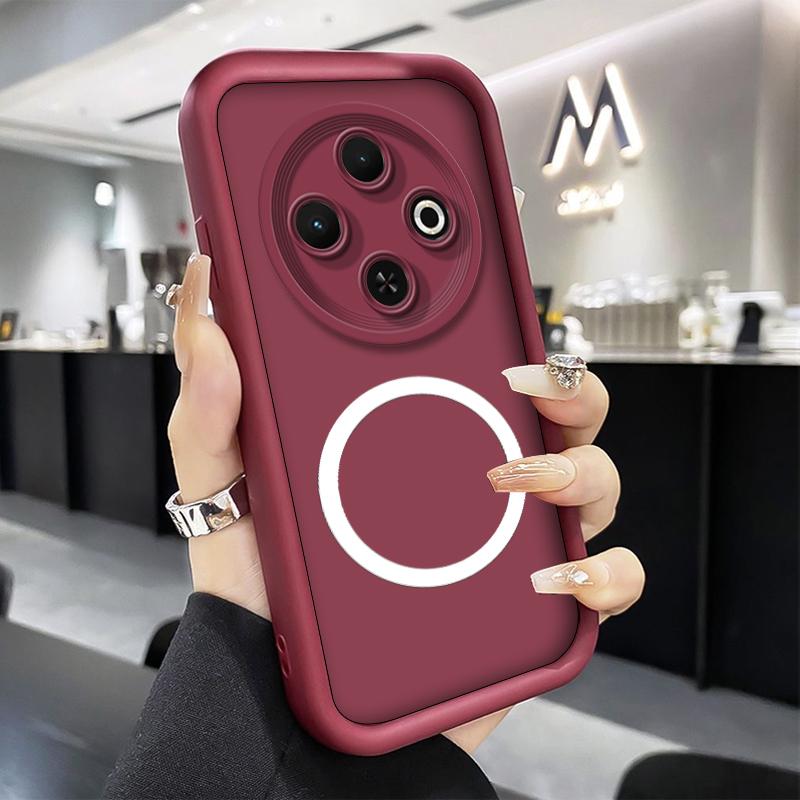 Phone Case For Tecno Spark 30C 8C 9 Spark 6 Go KE5 Pop 7Pro Soft Silicone Cover Luxury Matte Case With Wireless Magnetic Sticker