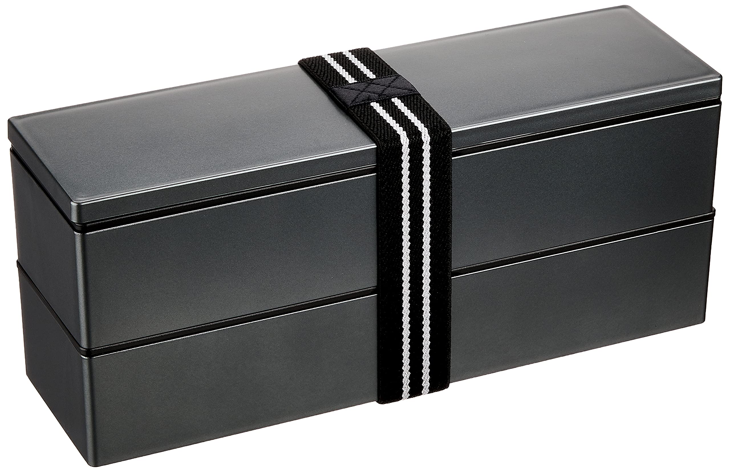

Tatsumiya Slim Bento Box Metallic W22 52332 Two-Tier 840, Black, Size Approx. D6.5 H9.6