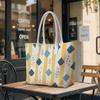 Cute Geometric Pattern Tote Bag Fashion Versatile Daily Use Shopping Shoulder Handbag
