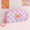 Kawaii Plaid Pencil Case Large Capacity Cute Portable Pen Box Back To School Office Supplies Korean Makeup Storage Stationery