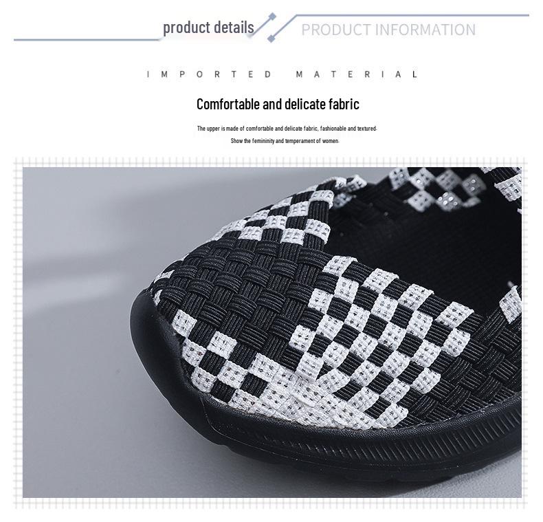 Women's Sporty Ethnic-Style Breathable Woven Flats for Spring/Summer