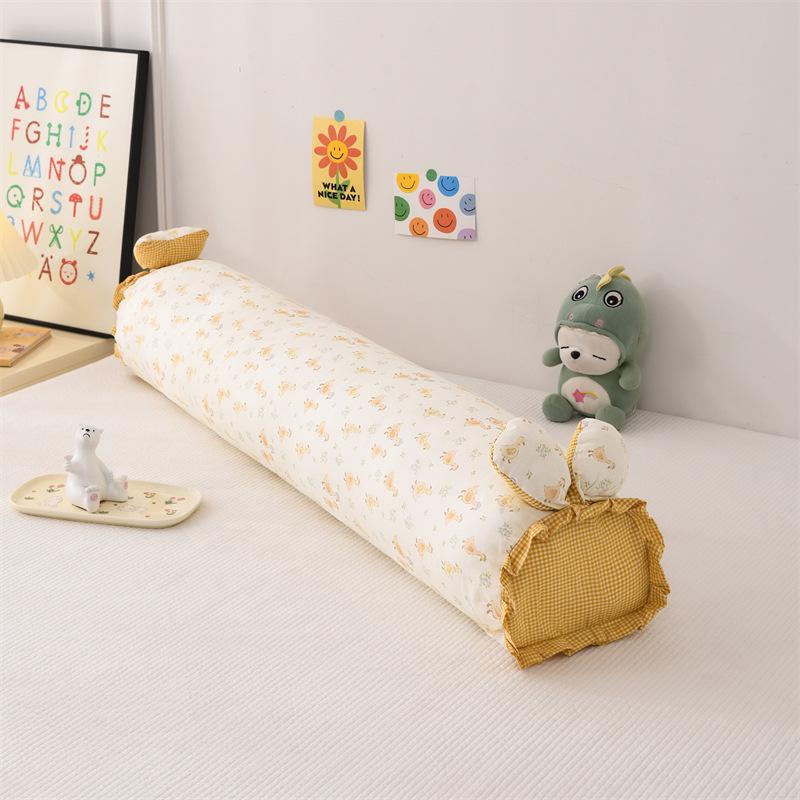 Fresh Style Cotton Double Gauze Rabbit Pillow - Korean Floral Long Hugging Pillow Insert