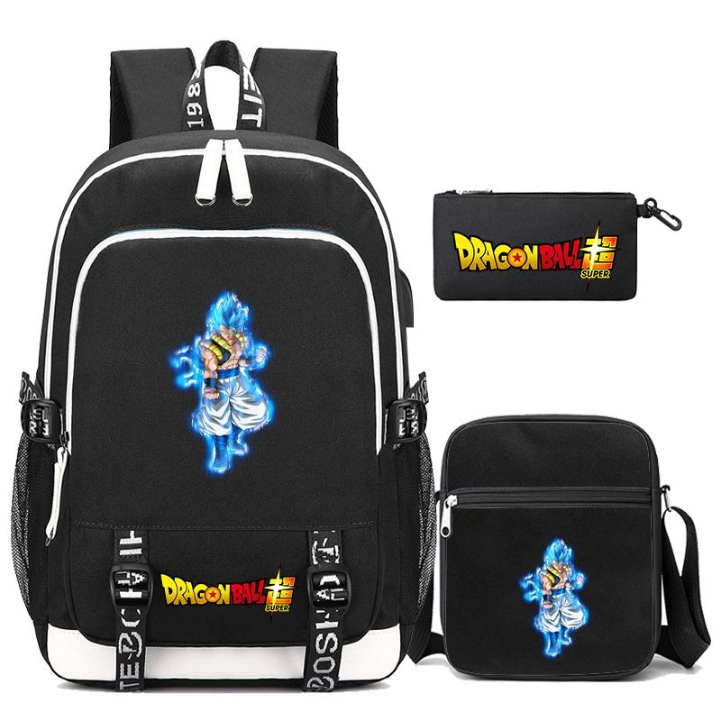 3Pcs/set Dragon Ball Printed Bag Laptop Backpack Messenger Bag for Girl Boy Teenager Schoolbag Men Women Leisure Travel Leisure Bag Rucksack Mochila
