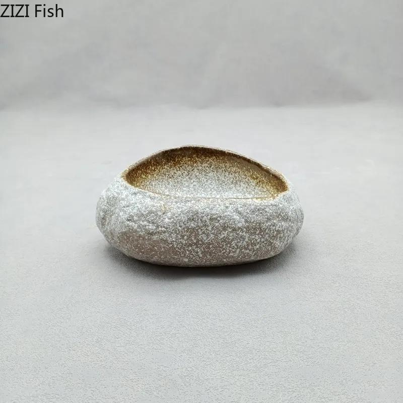 Kreative Steinform Sushiplatte Hotel Restaurant Dessert Kuchenplatte Hauptspeisenplatte Japanische Heimküche Suppenteller Geschirr