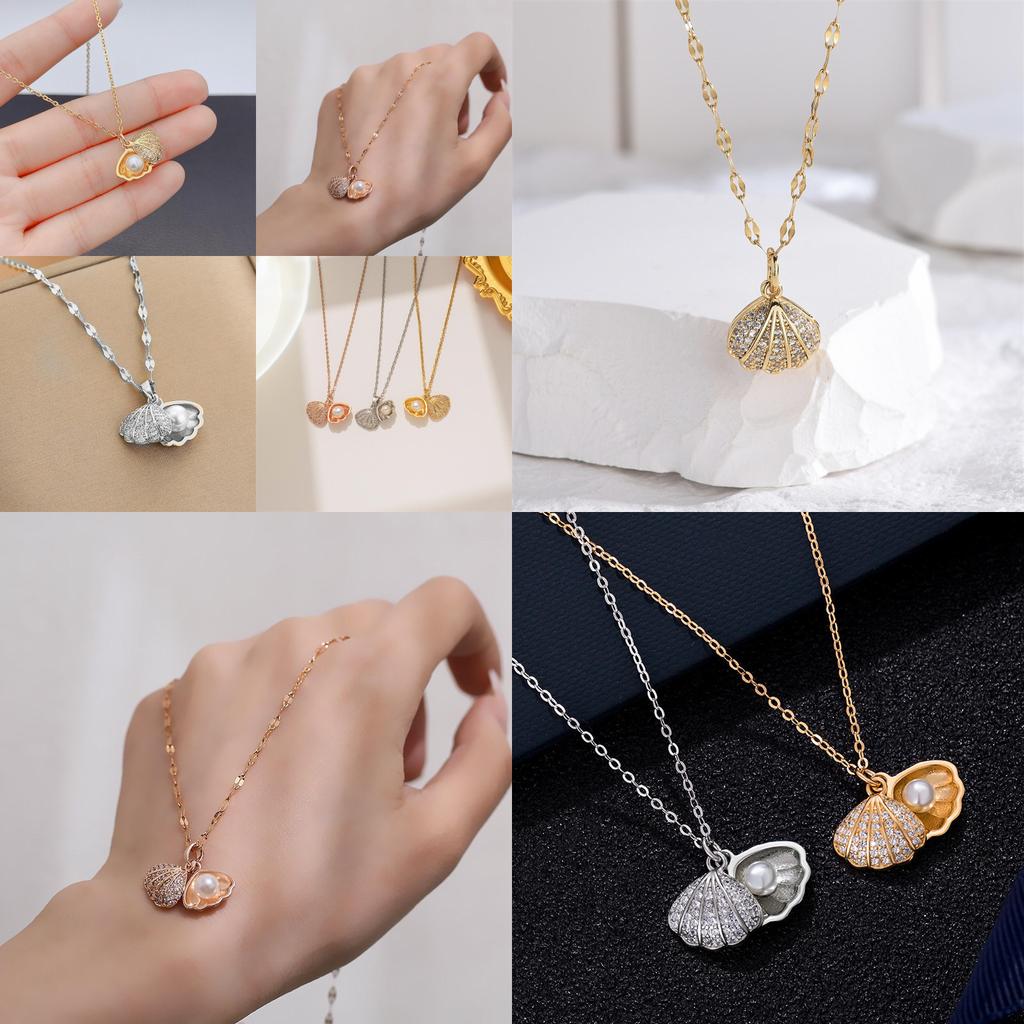 Minimalist Pearl Pendant Necklace With Electroplated Alloy And Irregular Design For Women