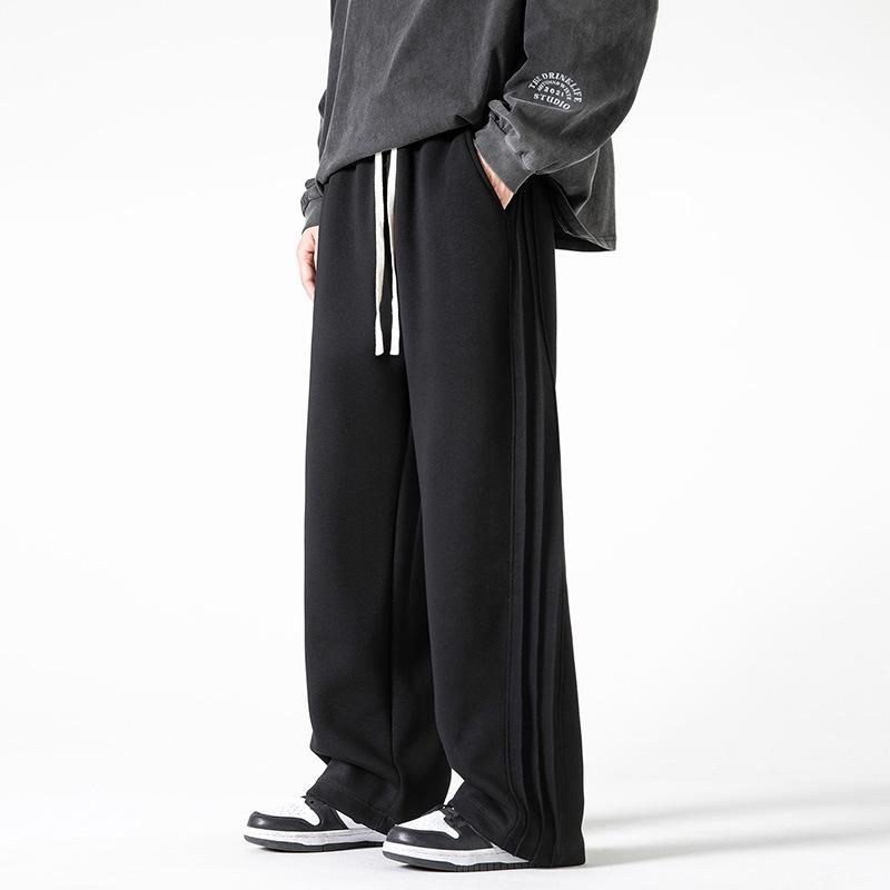Spring and Autumn New Men's Loose Drape Elastic Casual Pants Trendy Couple Solid Color Pants