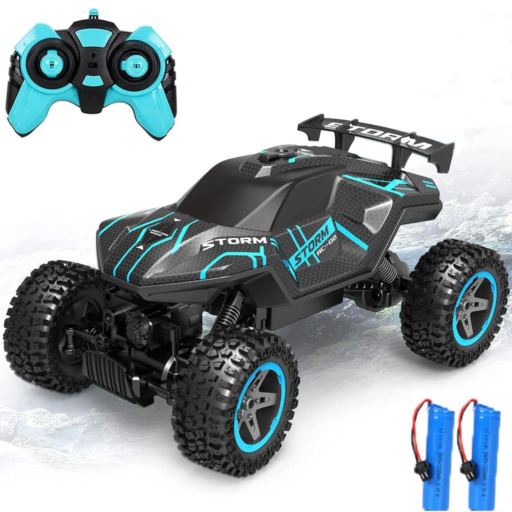Auto Stunt Off-Road RC in Scala 1:16 per Bambini, Tempo di Funzionamento 70 Minuti, 4WD, Cinque Modalità di Luce, Spruzzo d'Acqua, Ricaricabile USB, LED, Giocattolo, Macchina per Bambini, Regalo