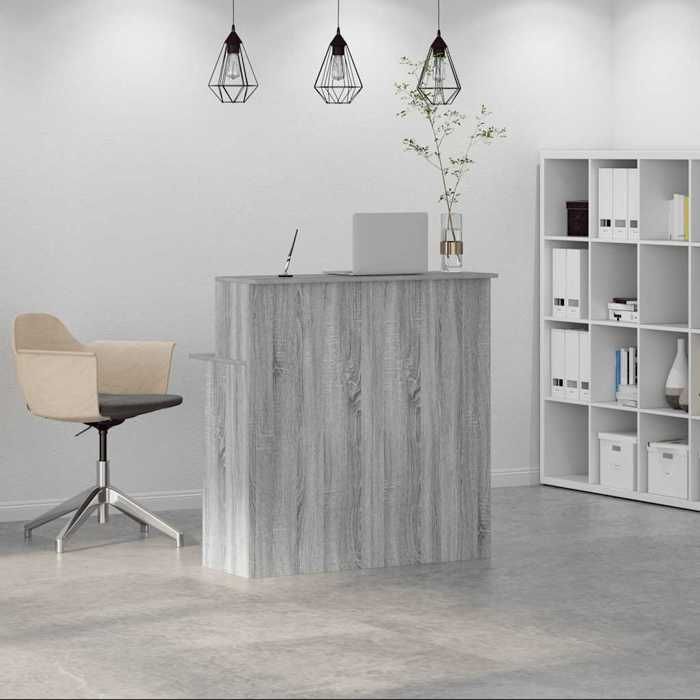 VidaXL Bureau de réception sonoma gris 100x50x103,5 cm bois ingénierie, comptoir de réception, réception de salon, comptoir 859029
