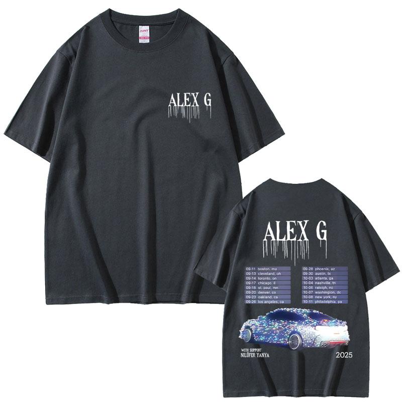 Singer Alex G Tour 2025 T-shirt Summer Men Women Cotton Casual Crewneck T Shirts Male Fashion Oversized Short Sleeve T-shirts