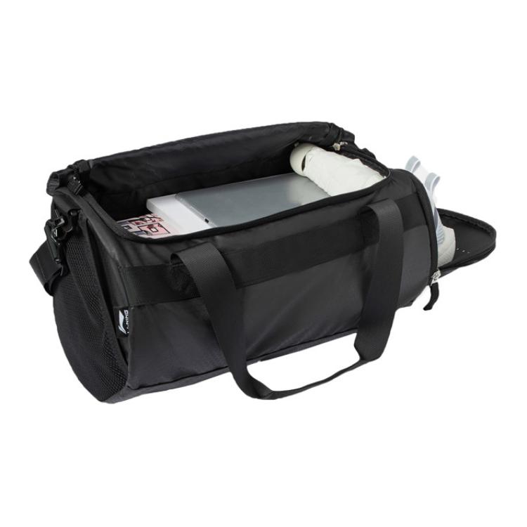 New LiNing Training Series Polyester Travel Bag, Handbag, Shoulder Bag, Crossbody Bag, Gym Bag Regular Unisex Pure Black ABLS119-2