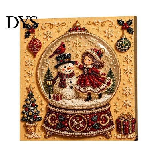 Artistic Leisure Activity DIY Christmas Pearl Painting Kit, Handmade Decorative Art Craft for Unique Holiday Desk Decoration Home Decor, Funny
