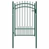 Fence Gate EMMEN with Spikes Steel 104 X 117 Cm Green