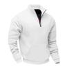 Autumn/Winter Fleece-Lined Heavyweight Men's Oversized Vintage-Style Casual Stand-Up Collar Half-Zip Commuter Hoodie with Pockets