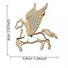 Mode Strass Legierung Pferd mit Flügeln Brosche Tierkreis Pony Anstecknadeln Damen Herren Bekleidungsaccessoire Anzug Revers Korsage Neujahrsgeschenk