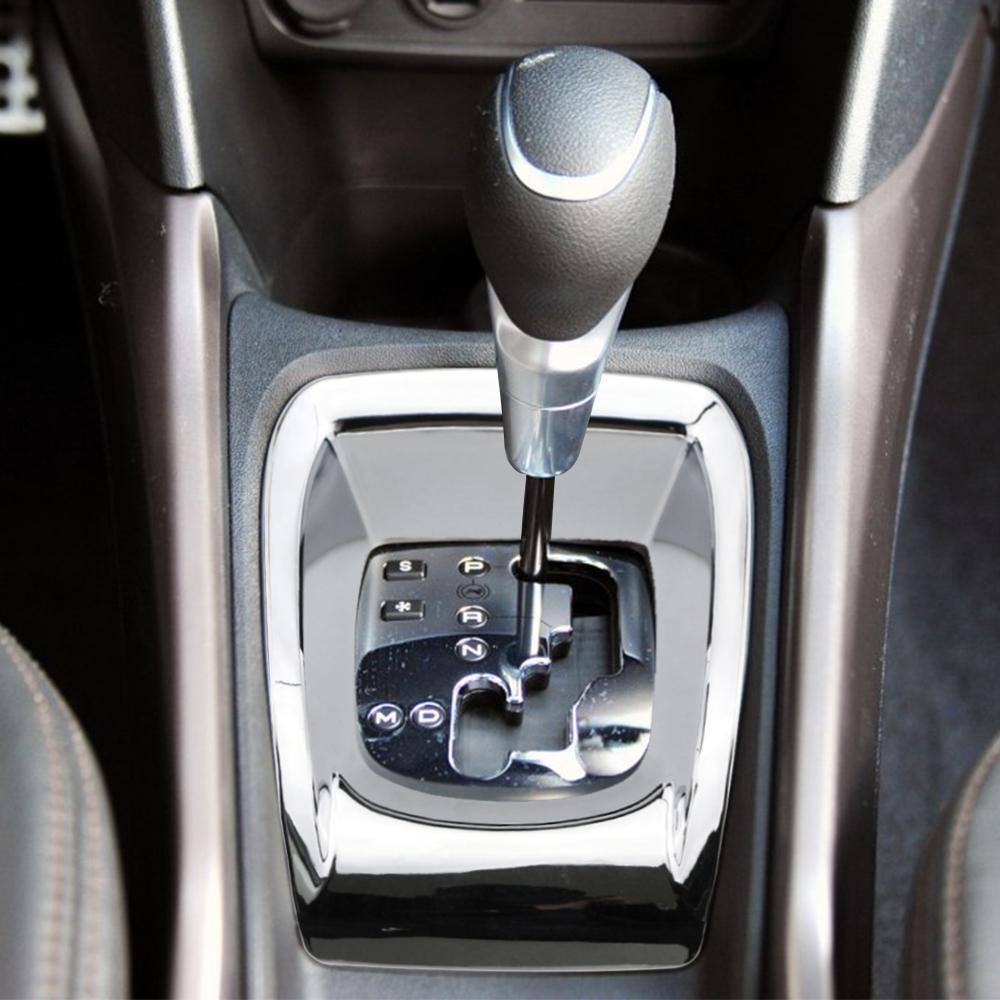 For Peugeot 2008 2014 2015 2016 2017 AT Car Gear Panel Trim ABS Chrome Car Gear Shift Knob Panel Cover Sticker Accessories