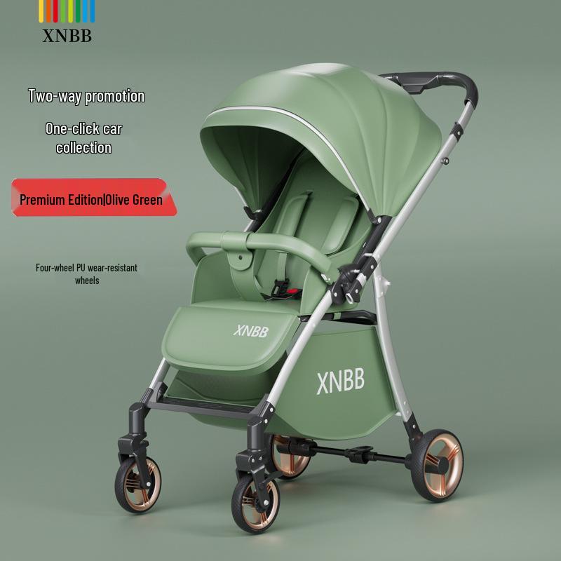 

Портативная детская коляска с высоким положением сиденья, двумя положениями, амортизацией и складыванием одной кнопкой