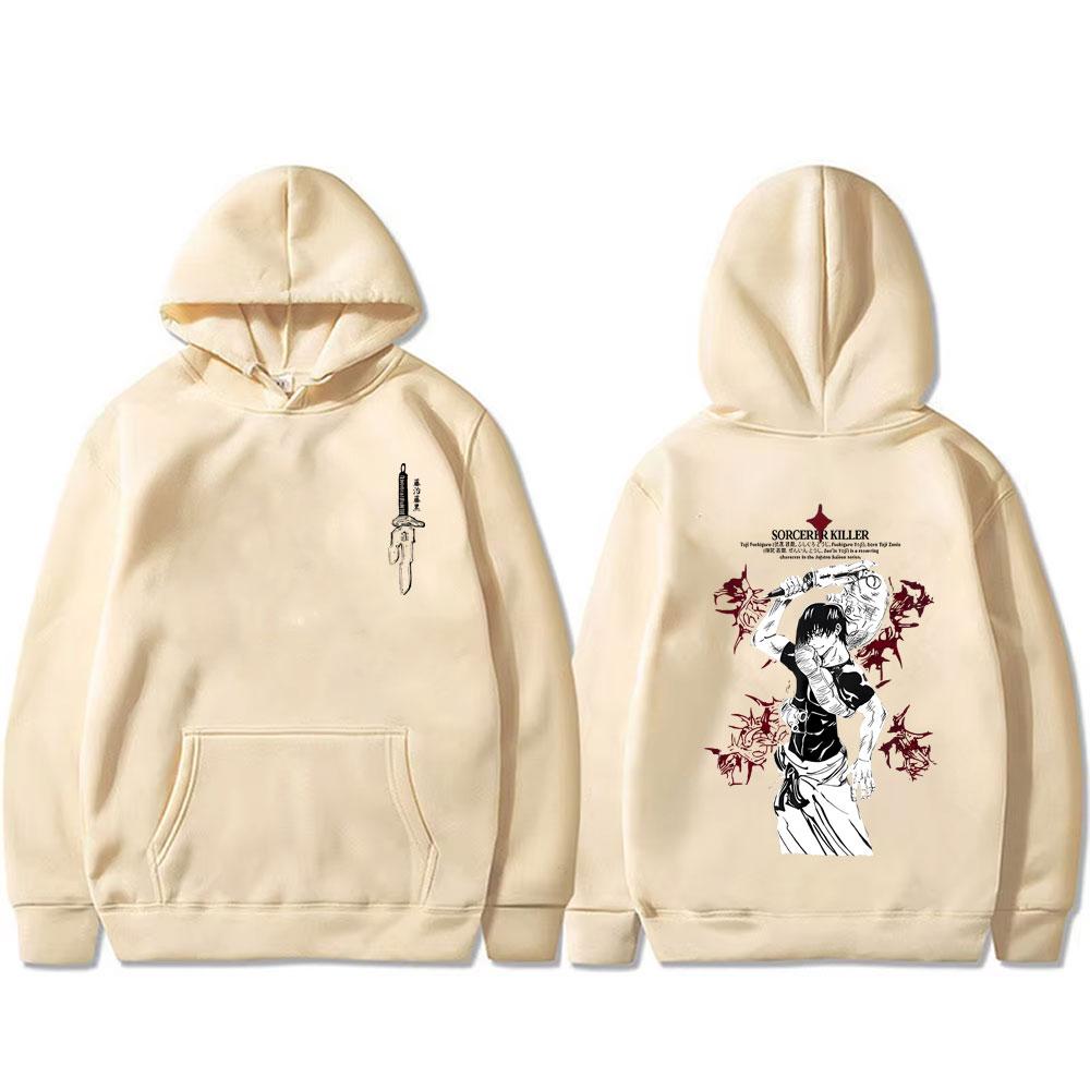 Anime Jujutsu Kaisen Fushiguro Toji Sorcerer Killer Hoodie Unisex Vintage Pullover Hoodies Male Manga Oversized Streetwear