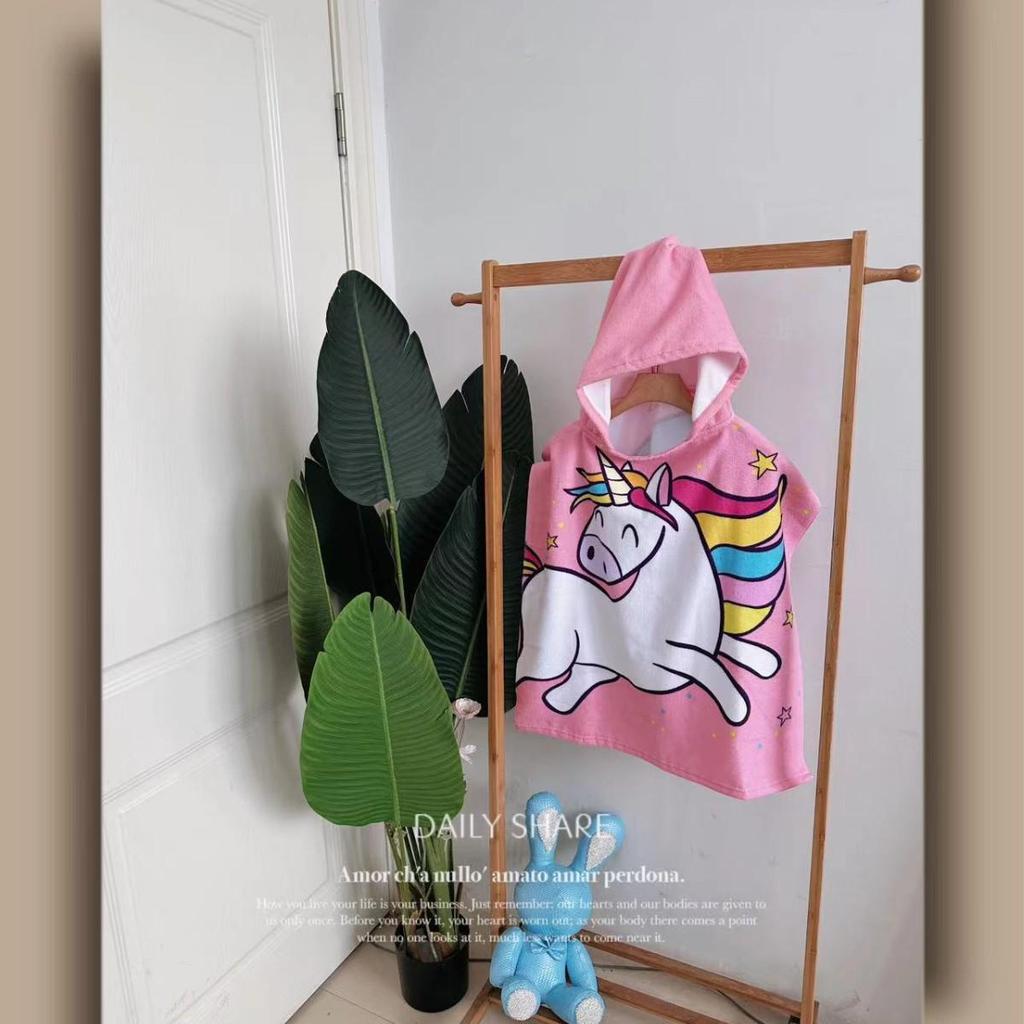 Adorable Cartoon Baby Bath Poncho - Soft, Skin-Friendly, Non-Shedding, Quick-Dry, Absorbent Towel