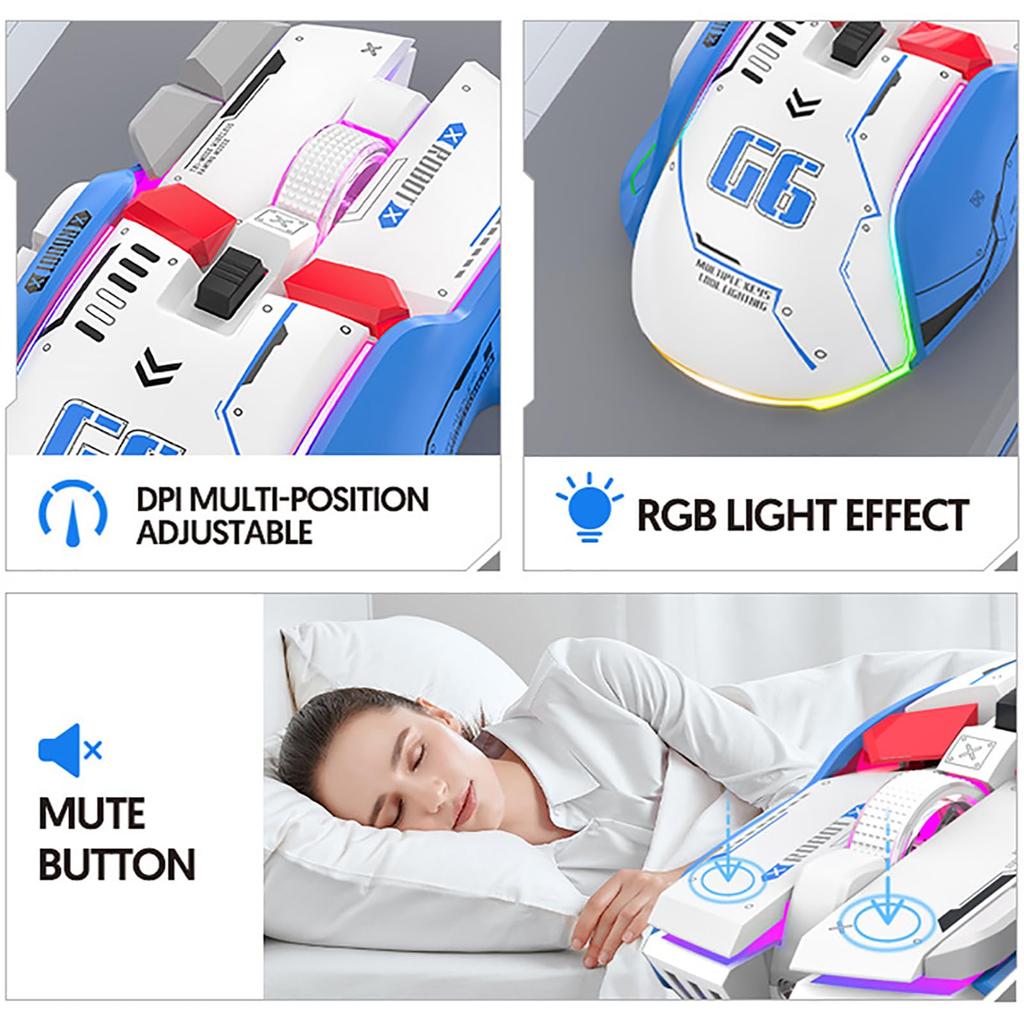 Wireless Bluetooth Gaming 10 Macro Programmable 3 Modes 5 Adjustable 11 RGB Silent and Ergonomic Mouse, Keys, Connection 2.4G, Wired, BT, DPI,