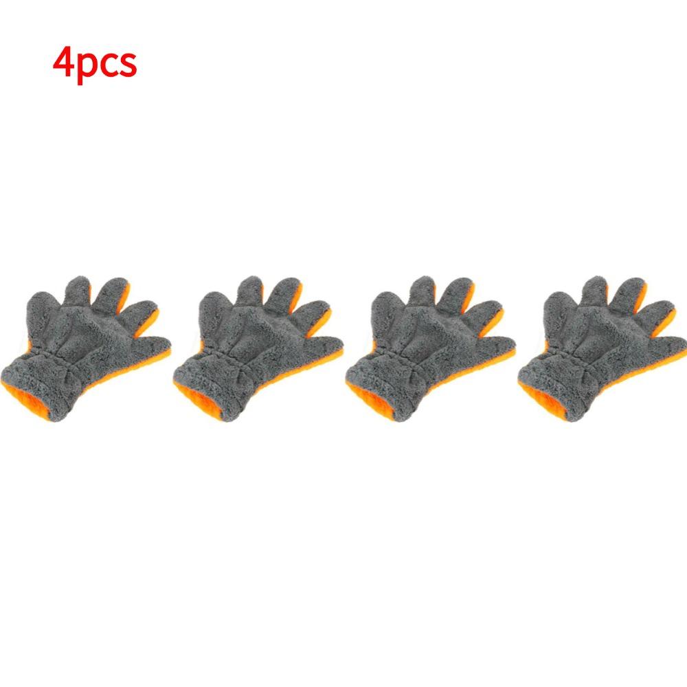 Double-Sided Coral Fleece Car Cleaning Gloves Scratch-Free Wash Five-Finger Design for Car Glass Wheels Cleaning Towel Gloves