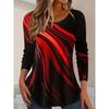 Fashionable Loose Casual Versatile Top Colorful Long Sleeved Round Neck Women's T-shirts